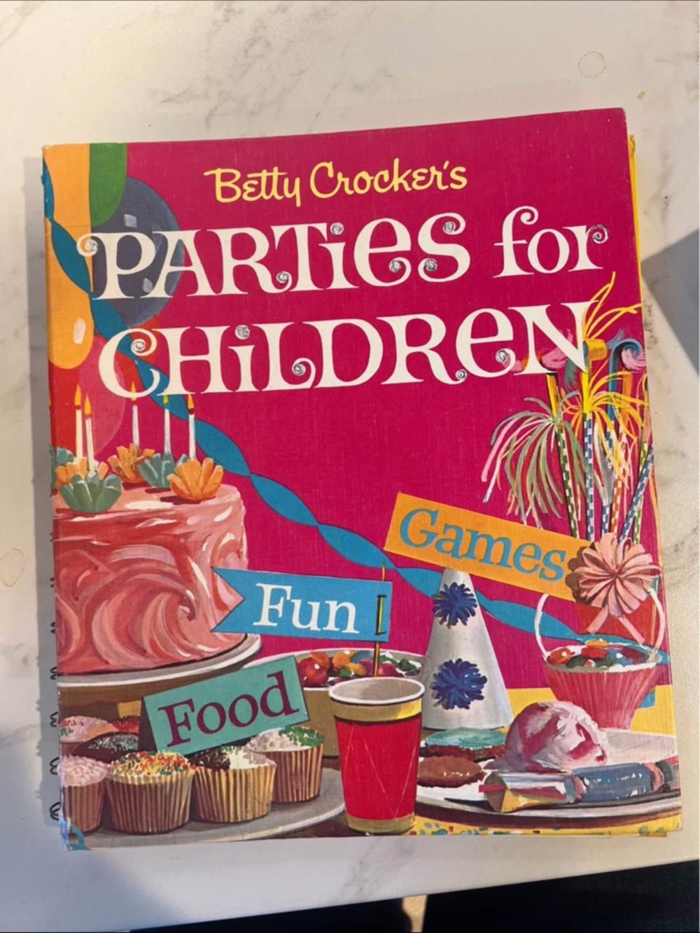 Vintage Betty Crocker Parties for Children Cookbook - Pink